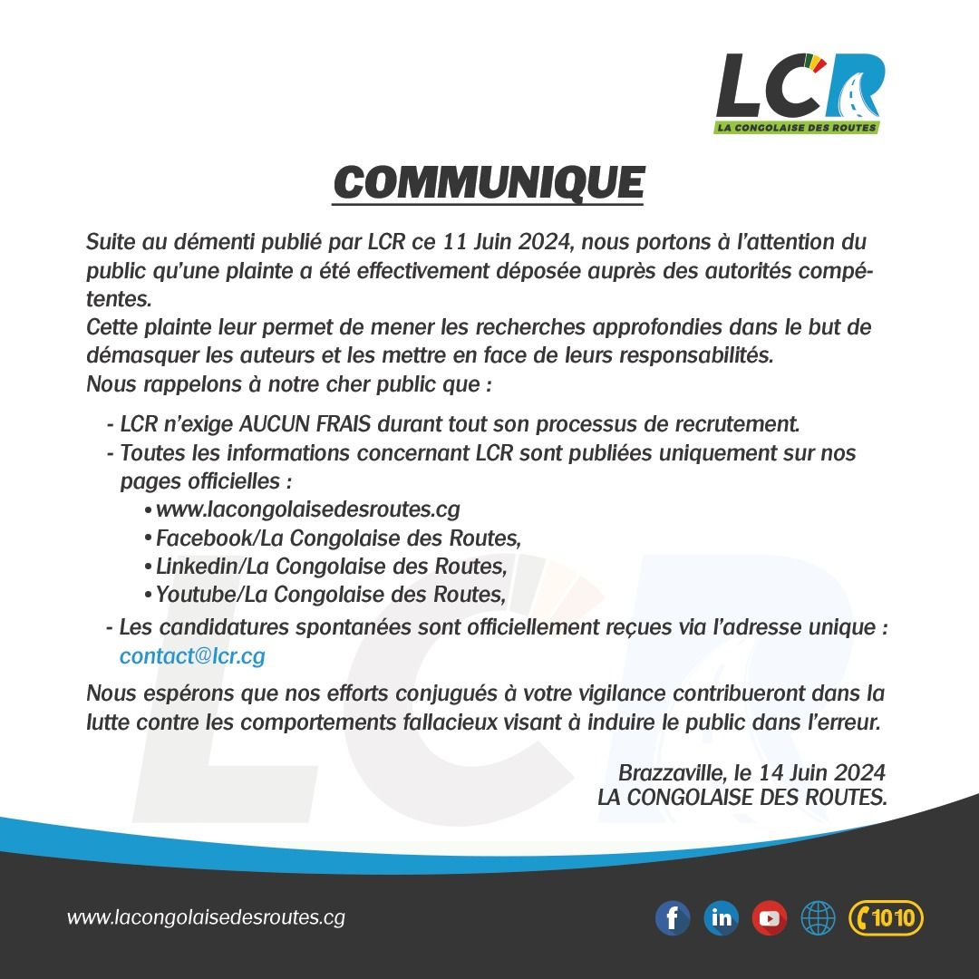 LCR WEB Actus Communiqué